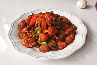 蒜辣茄焖豆豆鸡