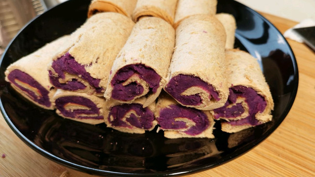 自制懒人紫薯土司卷的做法