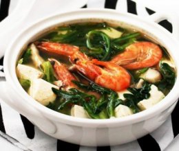 鲜虾荠菜汤的做法