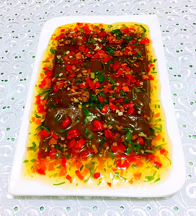 五彩羊血豆腐的做法图解9