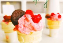 #莓语健康日记#搅一搅就可以吃的蔓越莓冰激凌的做法