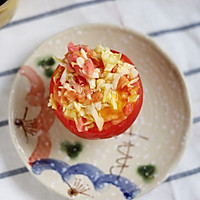 低脂营养高蛋白，厨房小白零失败：芝士蒸番茄蔬菜盅的做法图解4