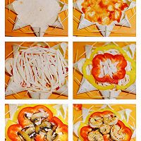 阿根廷红虾彩椒蘑菇卷饼太阳披萨的做法图解2