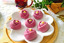 紫薯玫瑰花包的做法