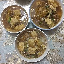 肉沫白菜炖冻豆腐与粉条