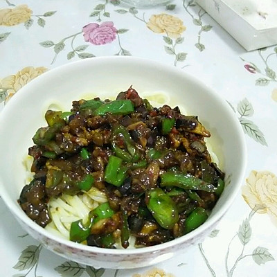 茄子肉丁拌面