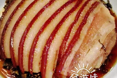 四川名菜 芽菜扣肉  俗称 「烧白」