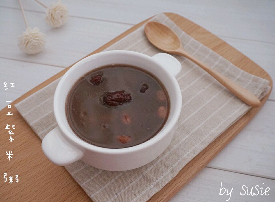 [health congee] red bean and purple rice congee