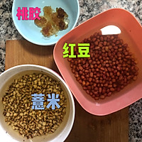 红豆薏米银耳桃胶汤的做法图解3