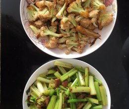 炒花菜和炒芹菜的做法