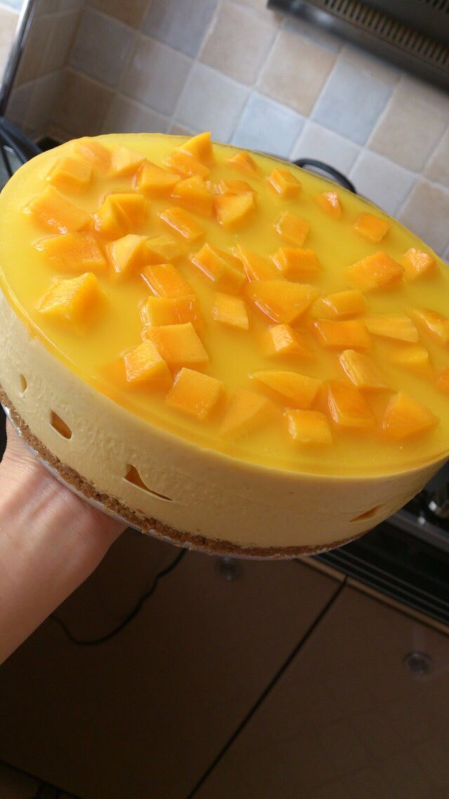 芒果冻芝士蛋糕8寸的做法