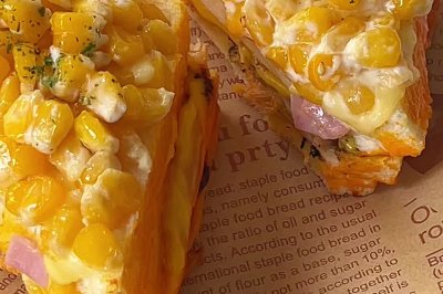 玉米火腿芝士三明治