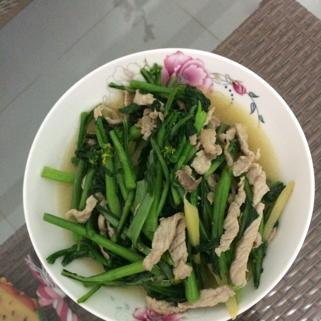肉丝炒芥蓝的做法