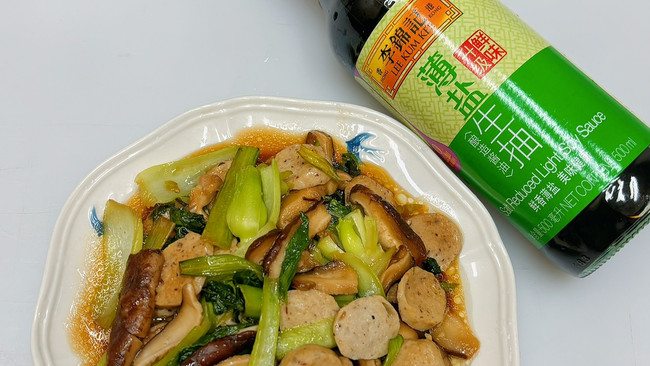 #李锦记X豆果 夏日轻食美味榜#上海青炒香菇的做法