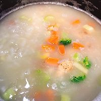鸡胸肉虾仁时蔬粥的做法图解5
