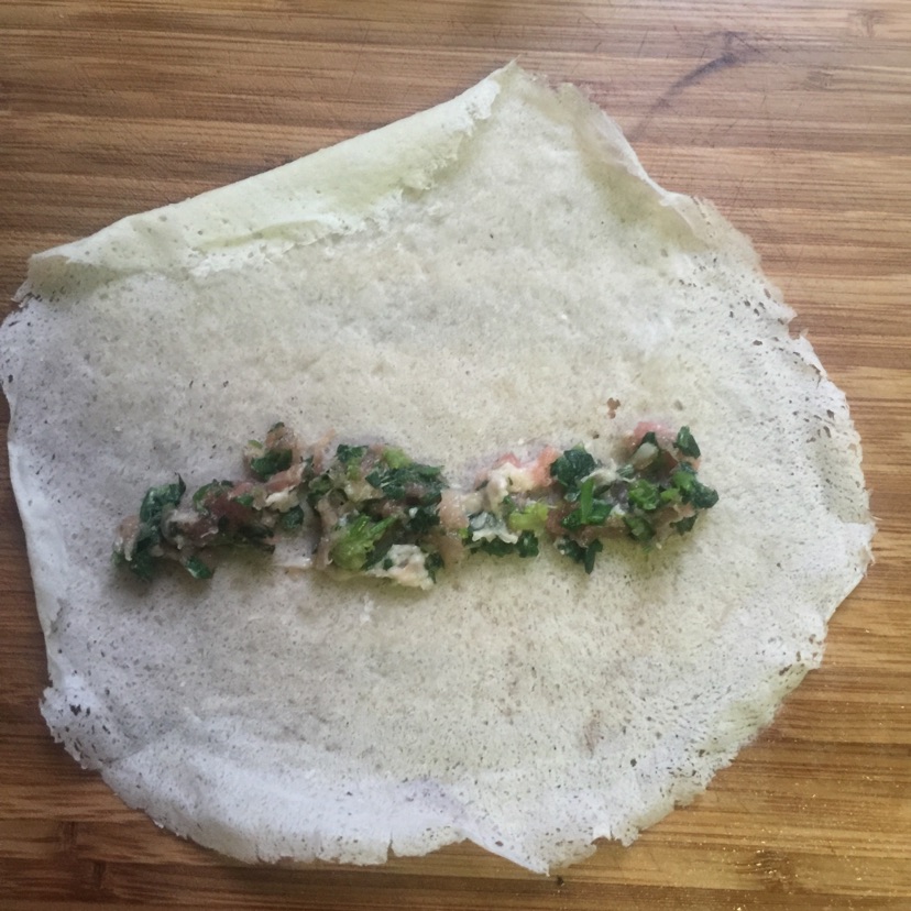 浙江嘉兴的年味---荠菜鲜肉春卷#维达与你传承年味#的做法图解4