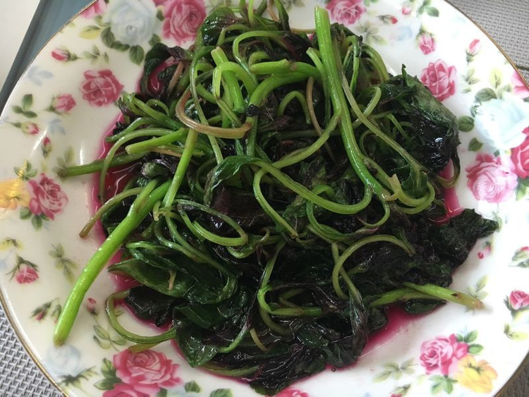 清炒南瓜/红苋菜的做法