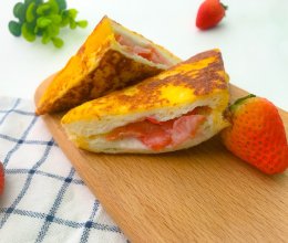 #肉食者联盟#草莓酸奶西多士的做法