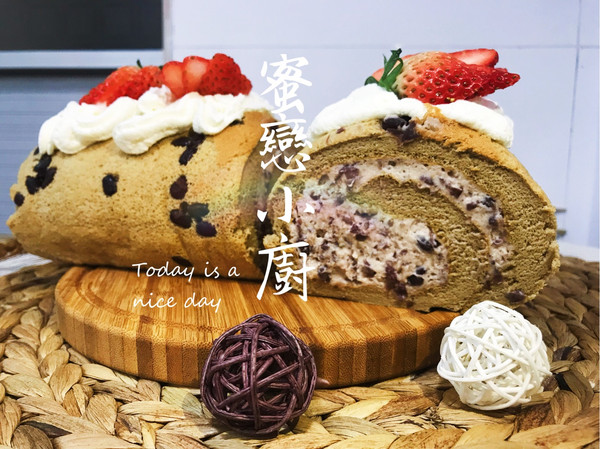 抹茶红豆栗子蛋糕卷