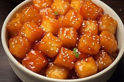酸酸甜甜的糖醋土豆粒这样做香迷糊了，外酥里糯，酸甜可口