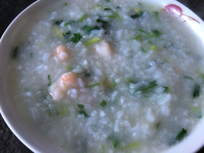香菜虾仁粥