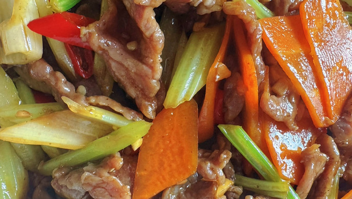 西芹炒牛肉