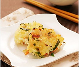 嘎嘣嘎嘣脆：蔬菜虾仁煎米饼的做法
