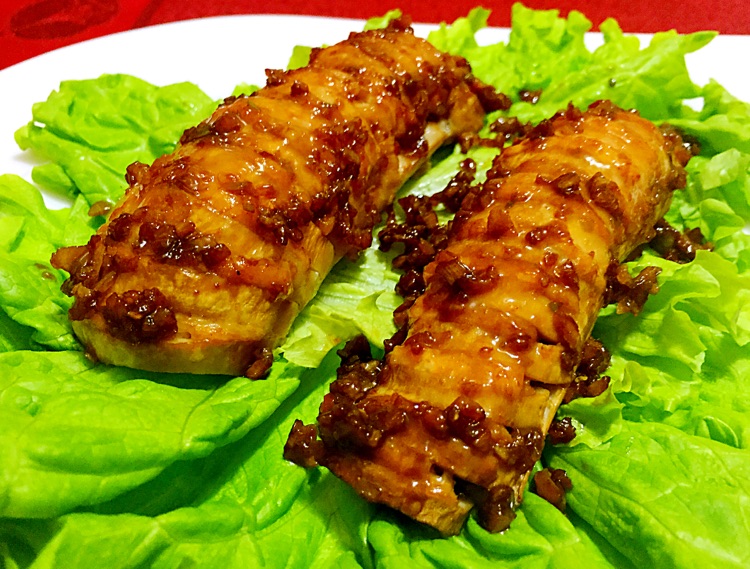 蒜蓉鸡肉风琴杏鲍菇的做法图解19