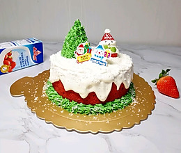 圣诞奶油蛋糕 #安佳喜卷圣诞#的做法