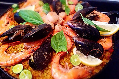 西班牙海鲜饭 seafood paella