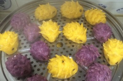 南瓜，紫薯刺猬馍