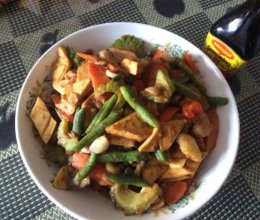 葱香肉片炒杂蔬的做法