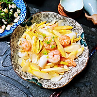 百合春笋炒虾仁的做法图解5