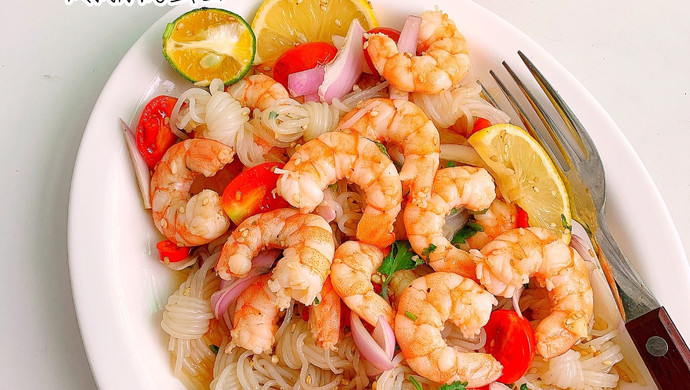 减脂餐|低脂泰式柠檬虾拌魔芋|简单快手