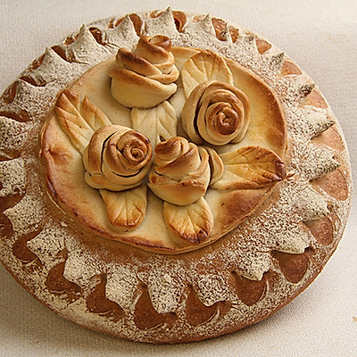 玫瑰花装饰面包
