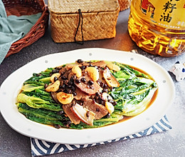 #中秋香聚 美味更圆满#咸熏肉炒豉香油麦菜的做法