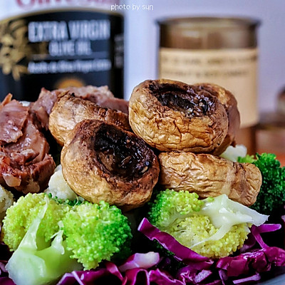 减脂期橄榄油烤口蘑减脂餐