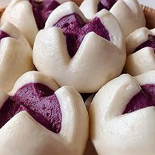 紫薯开花馒头（一次发酵双色馒头）