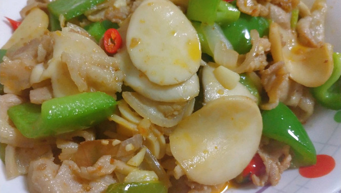 五花肉炒杏鲍菇