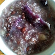 红豆糯米紫薯粥