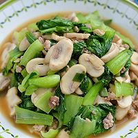 #开启冬日滋补新吃法# 肉末油菜口蘑的做法图解6