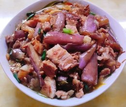 广东丨茄子炒扣肉的做法