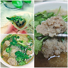 羊肉香菜馅水饺/羊肉丸子粉丝汤