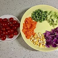 彩虹蔬菜馒头沙拉#丘比沙拉汁#的做法图解7