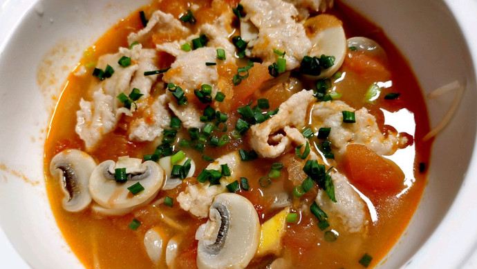 番茄口蘑锤肉片汤