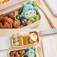 #monbento为减脂季撑腰#可爱卡通龙猫饭团便当饭盒的做法图解8