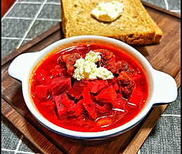俄式牛肉红菜汤的做法