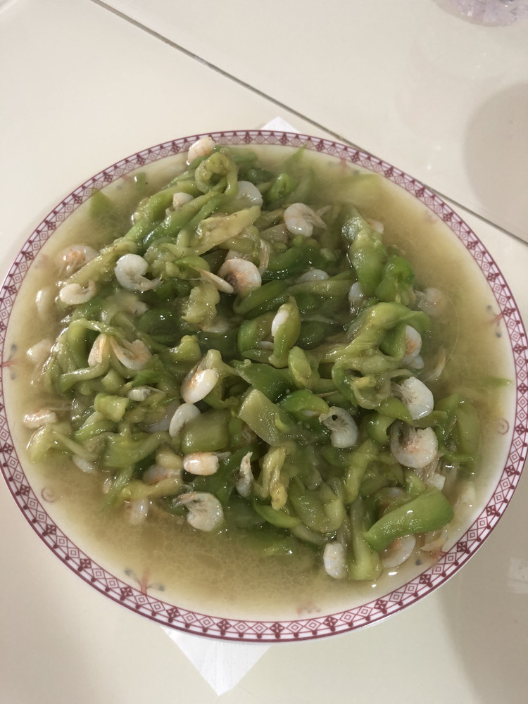 青茄子白米虾的做法