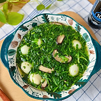 鲜菇荠菜玉丸羹的做法图解8