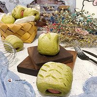 抹茶热狗肠面包的做法图解22
